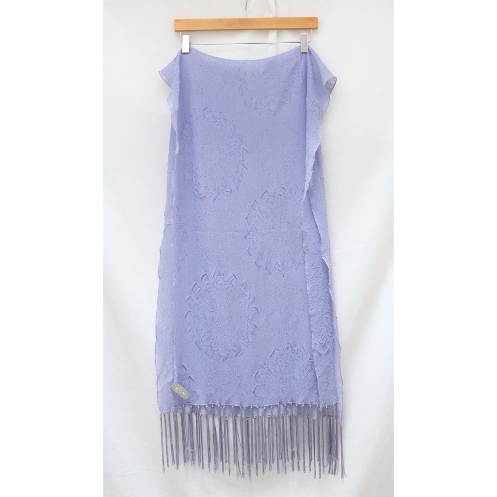 Echo lavender lilac pashmina scarf pastel purple floral textured NWOT spring